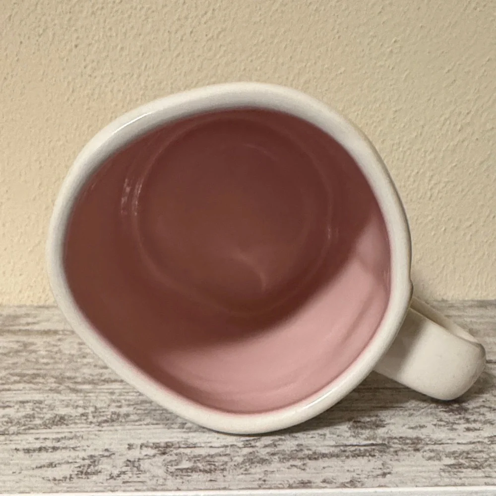 Rae Dunn “MY LOVE” Ceramic Mug Pink Interior - Picture 5 of 6